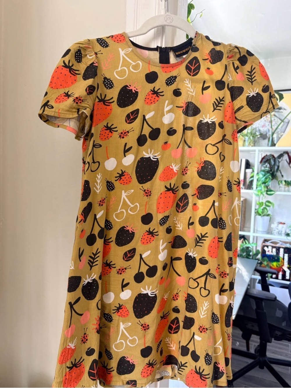 Nooworks unique strawberries and lady bugs vintage collection dress